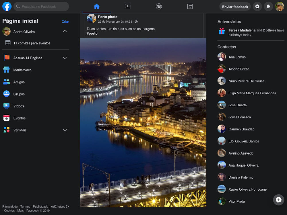 Sobre Facebook disponibiliza novo design com dark mode